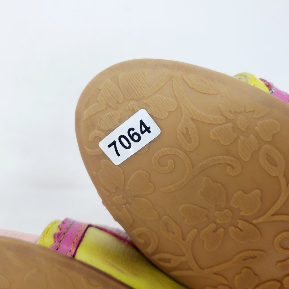 L'Artiste Shoes Womens 35 Supercute Colorful Flower Lace Up Fishtail Heel Sandal - Picture 13 of 13